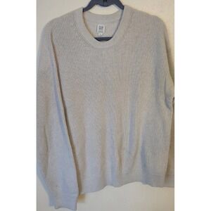GAP For Good Ribbed Knit Sweater Beige Tan Men's XL Crewneck Pullover